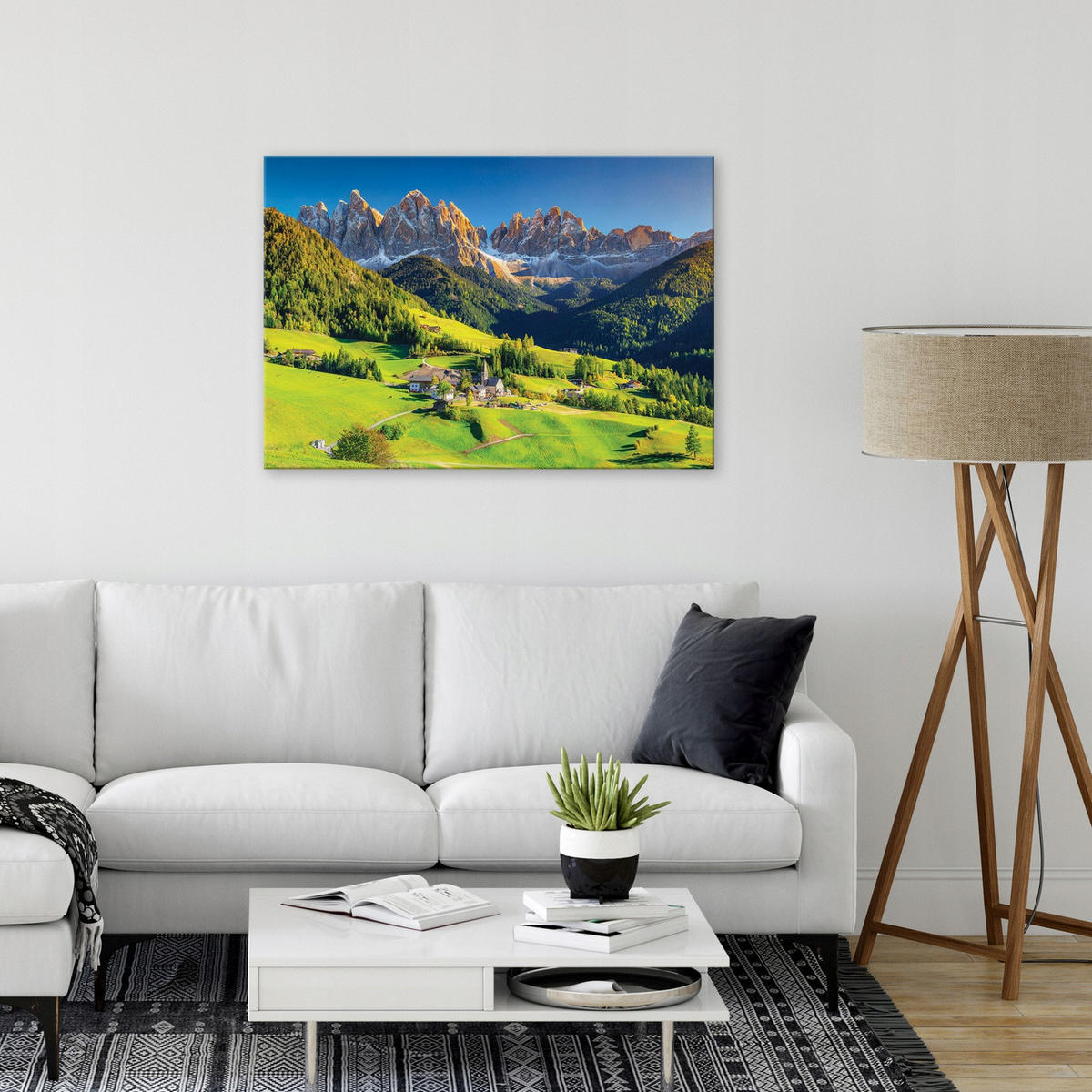 LEINWANDBILD Natur Berge Wohnzimmer 80x60 - Multicolor, Holzwerkstoff (80/60cm) - Wallarena