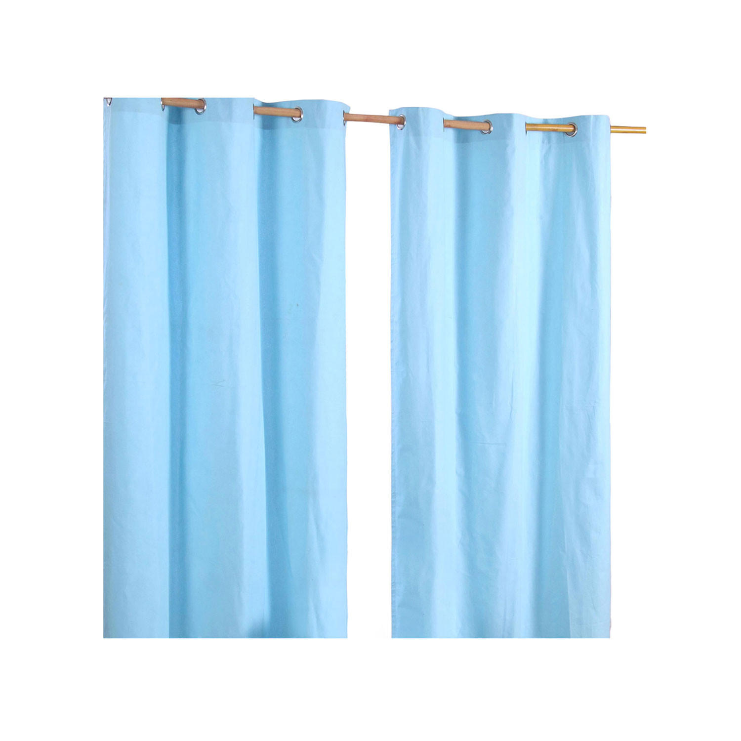 ÖSENVORHANG blickdicht 2er-Set, 137/228 cm - Hellblau, Textil (137/228cm) - Homescapes