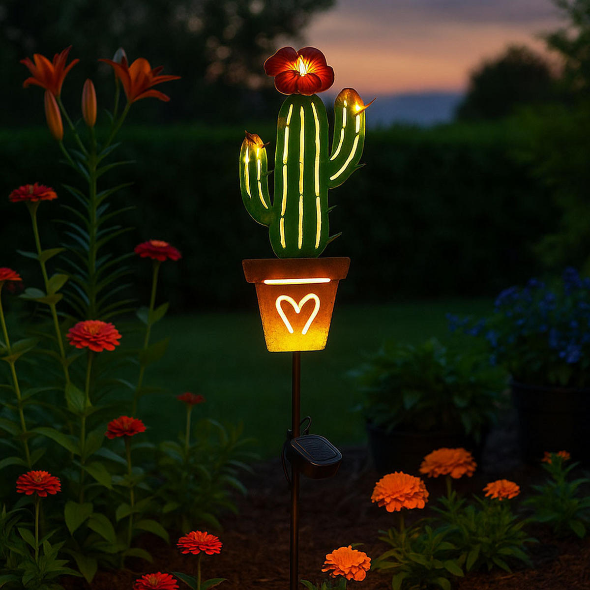 LED AUSSENLEUCHTE Solar Steckleuchte Bunt - Multicolor, Metall (5.5/15/80cm)