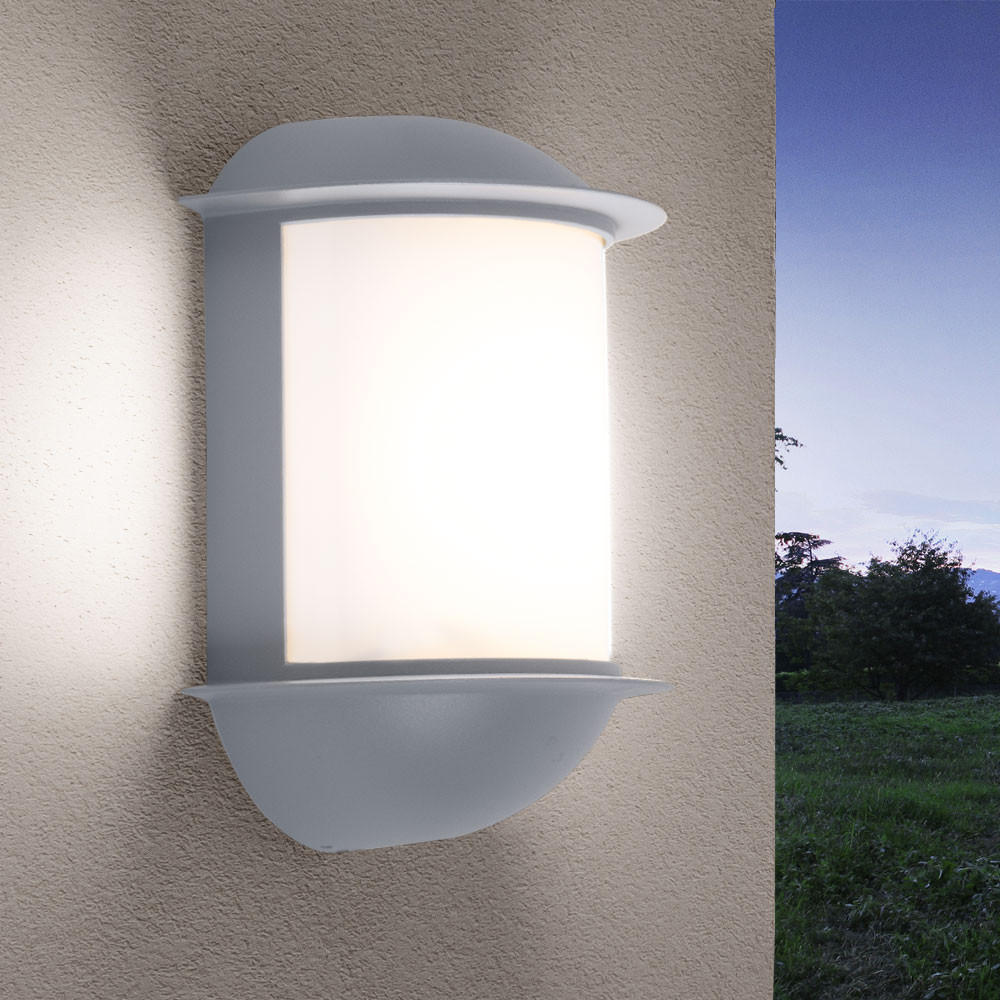 LED AUSSEN-WANDLEUCHTE Aluguss Silber Weiß - Weiß, Metall (10/22/16cm)