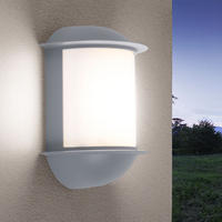 LED AUSSEN-WANDLEUCHTE Aluguss Silber Weiß - Weiß, Metall (10/22/16cm)