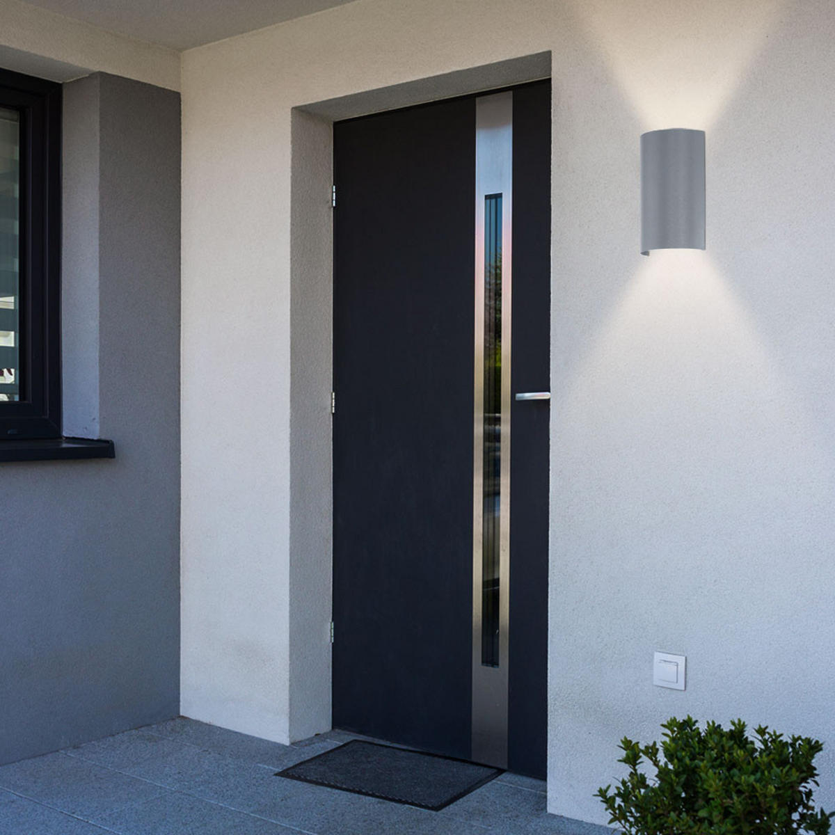 LED AUSSEN-WANDLEUCHTE Stahl Silber CORFINO - Silberfarben, Metall (6.5/21/13.5cm)