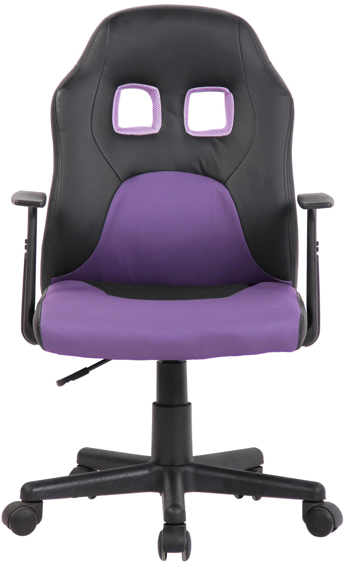 BÜROSTUHL Funny, Kunstleder Schwarz/Lila - Lila, Kunststoff/Textil (56/93/59cm) - TPFLiving