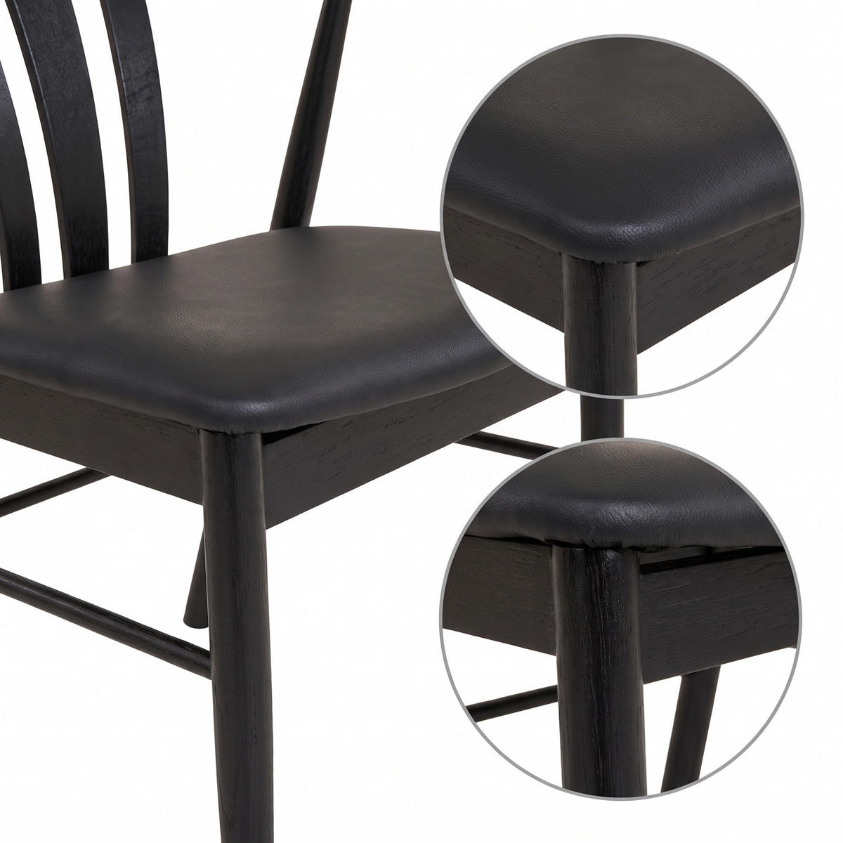 MATSTOL Andre 54 x 60 x 77 cm – svart - Svart, Bokträ/Trä (54/77/60cm) - ebuy24