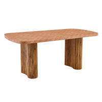 ESSTISCH bogenförmige Säulenstütze 180/90 cm DE-40084 Nussbaum - Walnussfarben, Holzwerkstoff (90/180/76cm) - ComfortXL