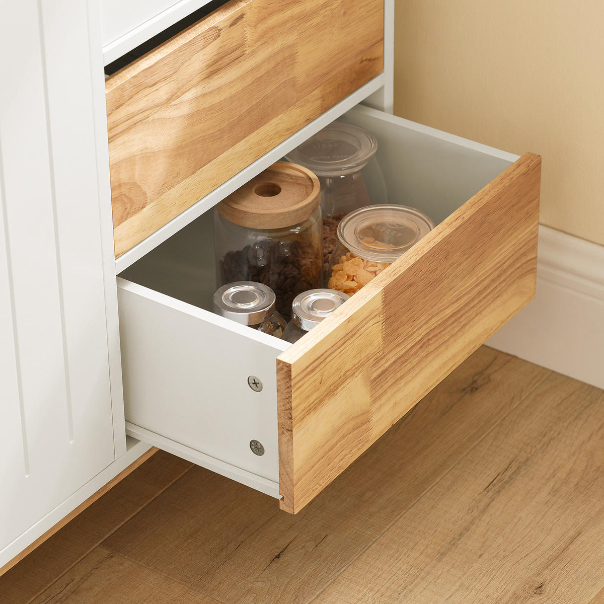 SIDEBOARD Weiß-Natur - Weiß, Holz/Holzwerkstoff (120/90/40cm) - SoBuy