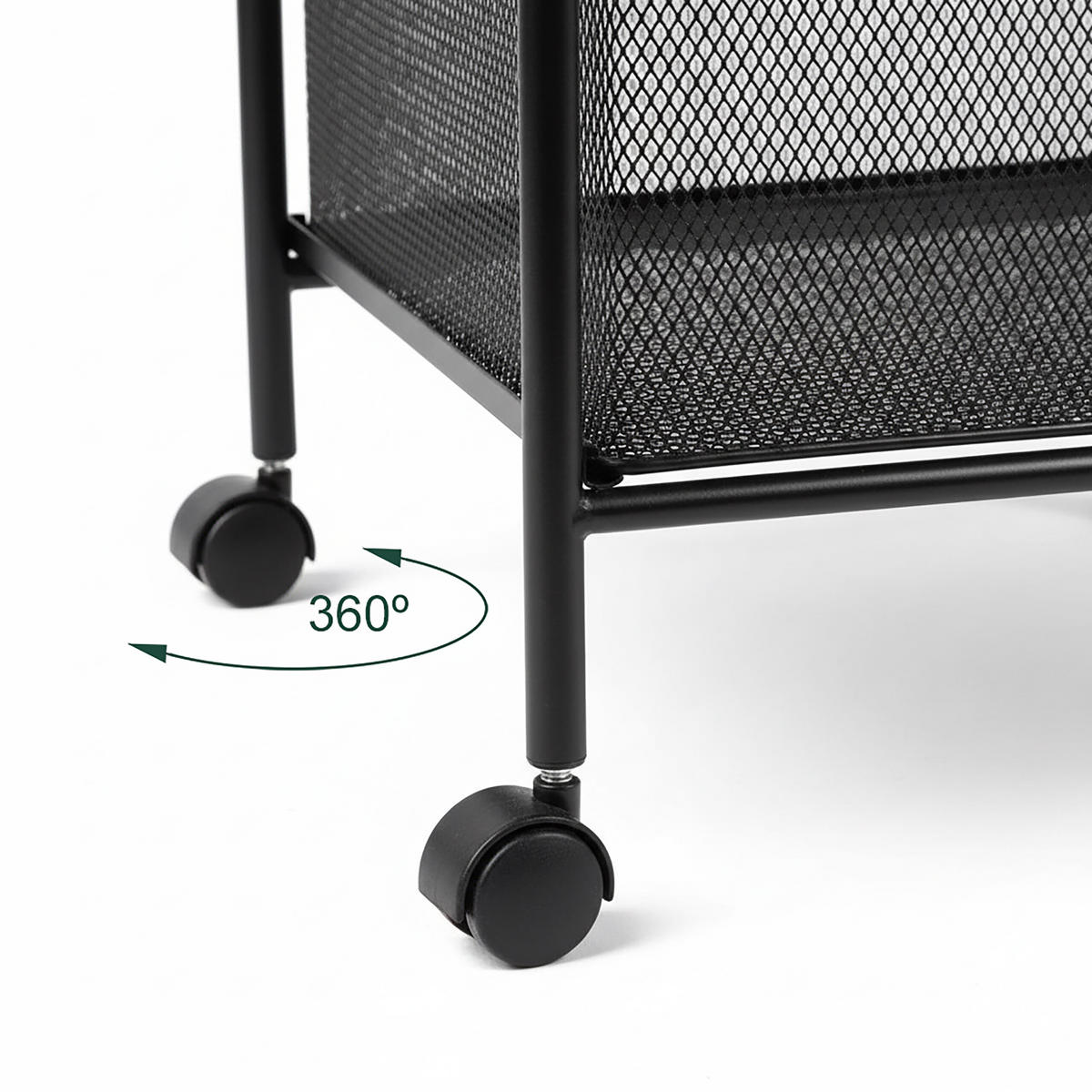 ROLLWAGEN - Schwarz, Kunststoff/Metall (33/63/31.5cm) - Relaxdays
