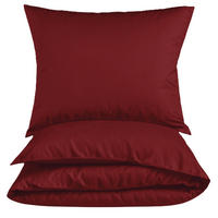 MAKO-SATIN-BETTWÄSCHE 135x200 Bettbezug einfarbig 100% Baumwolle - Uni Rot - Rot, Textil (135/200cm) - Carpe Sonno