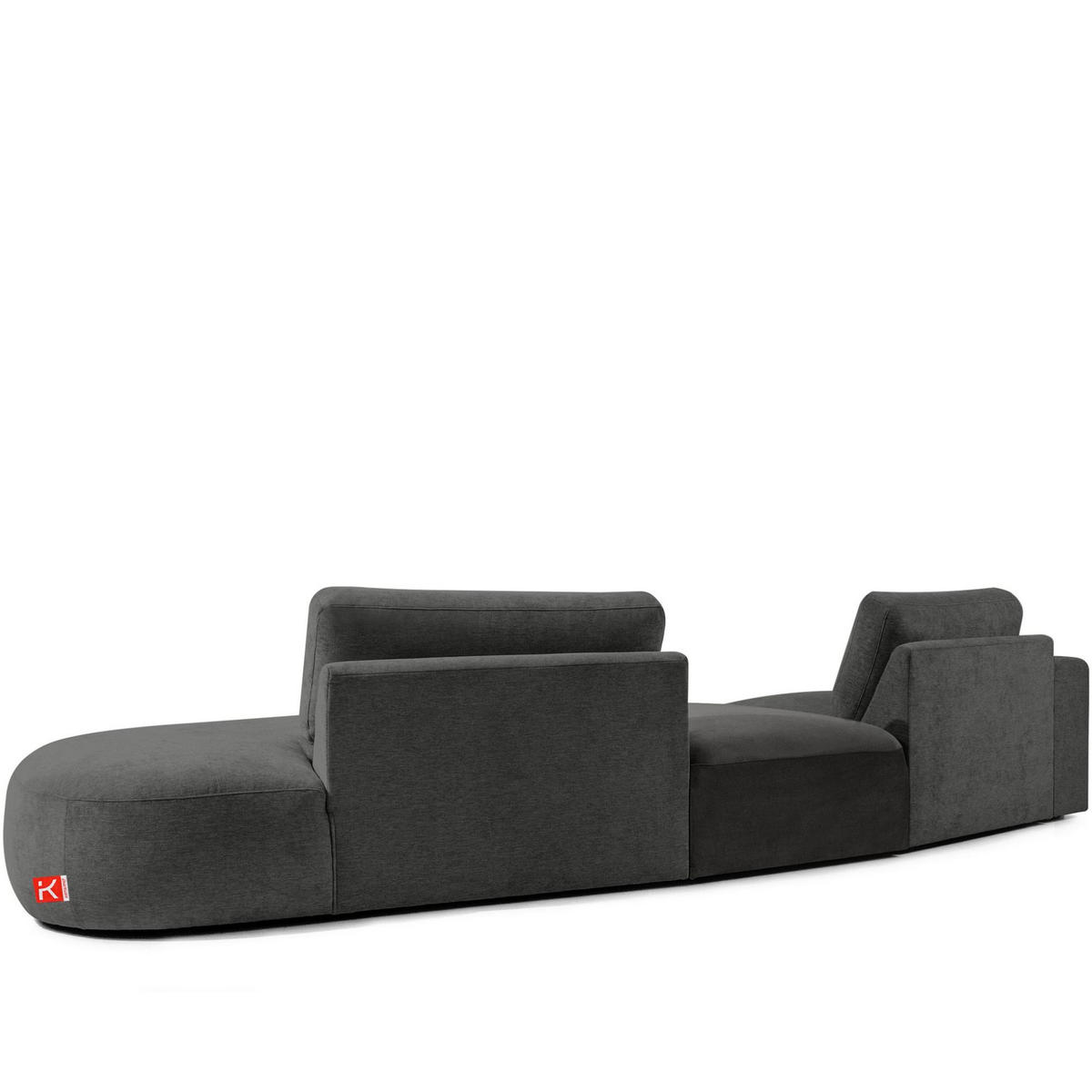 4-SITZER ECKSOFA ZUCCO Chenille rechts, Anthrazit - Anthrazit, Textil (350/84/105cm) - KONSIMO®