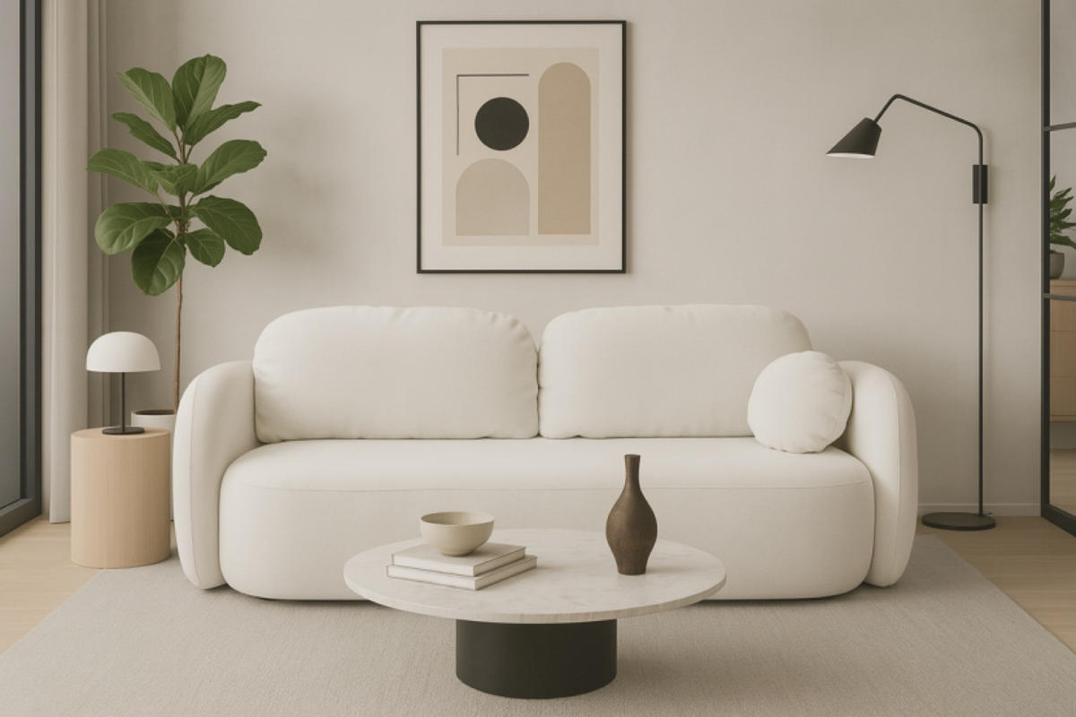 SITZSOFA 60-Cremé LIO Mit Schlaffunktion Stoff SICURO - Weiß, Textil (238/86.5/101cm) - Sepro Meble