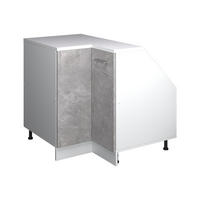KOTNI KUHINJSKI ORMAR ZA KOSINE KROVA R-Line Beton 75.6 cm s 1 vratima, korpus ormarića dubine 60 cm - bijela/siva, drvni materijal (75.6/83.8/60cm) - Vicco