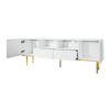 TV-SCHRANK 165/36/55 cm weiß mit goldenen Akzenten und 2 Schubladen - Weiß, Holzwerkstoff (165/55/36cm) - OKWISH