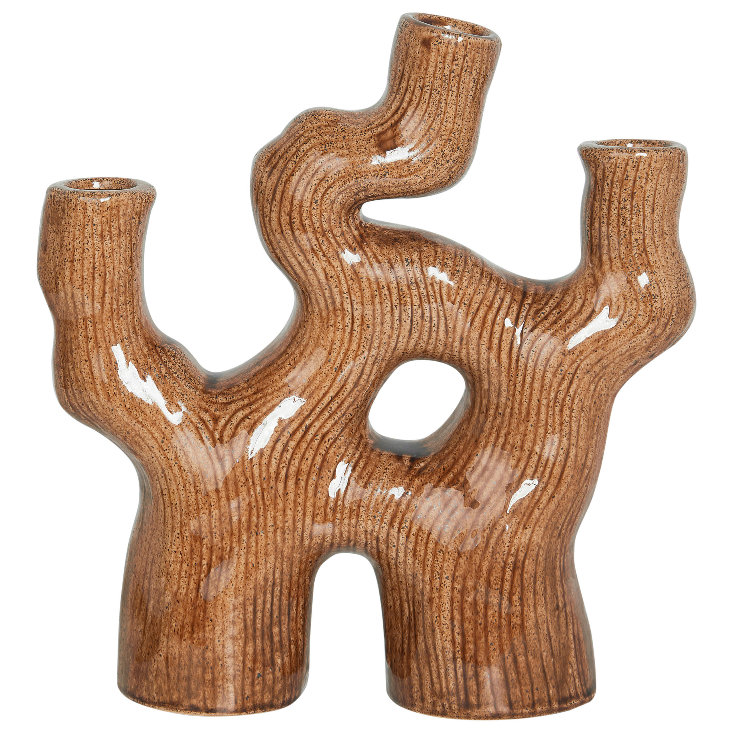 BLUMENVASE Steinzeug braun Barbus - Braun, Stein (31cm) - Beliani