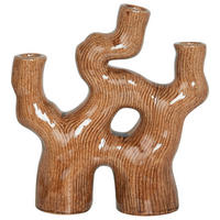 BLUMENVASE Steinzeug braun Barbus - Braun, Stein (31cm) - Beliani
