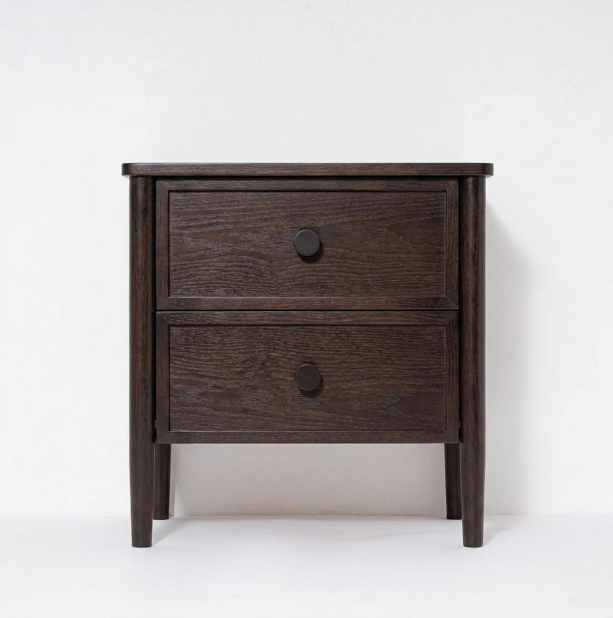 NACHTTISCH Rose, Eichenholz und Eichenfurnier, Espresso - Braun, Holz (58/60/40cm) - WOODEK