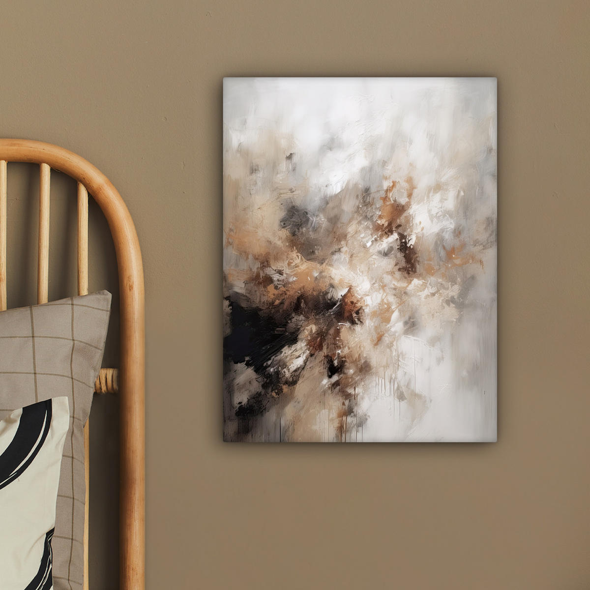 LEINWANDBILD - Farbe - Abstrakt - Beige - Kunst - 30x40 - Bilder - Greige, Textil (30/40cm) - MuchoWow