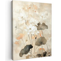 LEINWANDBILD Blumen - Japandi - Wabi sabi 60x80 cm - Sandfarben, Textil (60/80cm) - MuchoWow