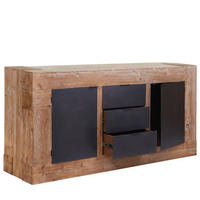 SIDEBOARD TANNE MASSIV Braun, Schwarz - Schwarz/Braun, Holz (160/90/45cm) - MCW