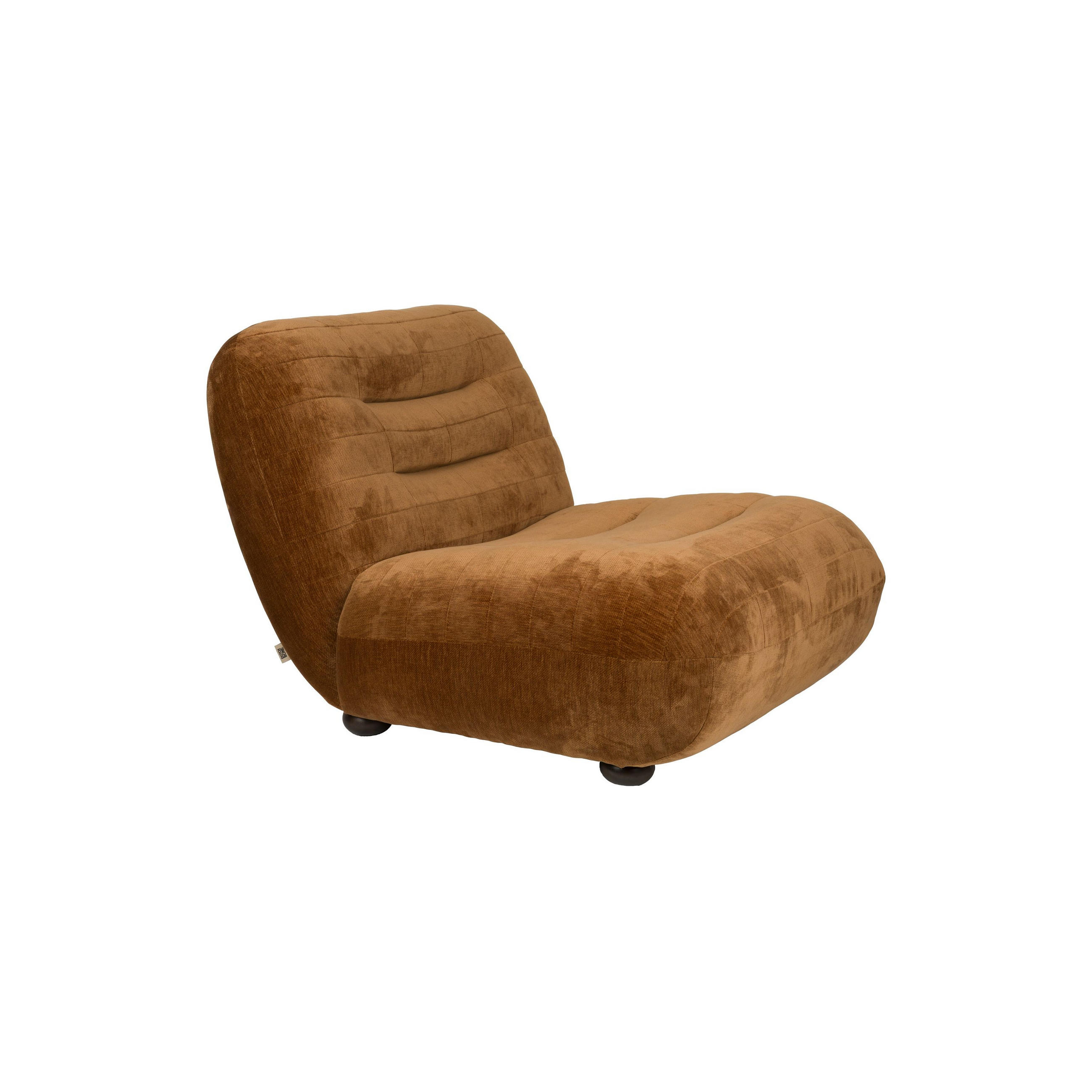 SESSEL Wyatt Samt Cognac Braun - Braun, Kunststoff (87/70.5/101cm) - Dutchbone
