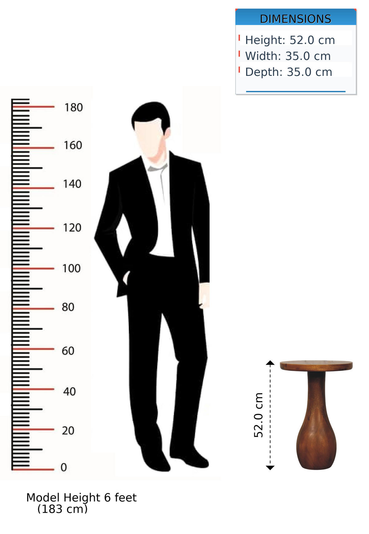 BEISTELLTISCH mit Amber-Eichen-Finish, Platz auf der Tischplatte, braun - Braun, Holz (35/35/52cm) - Artisan Furniture