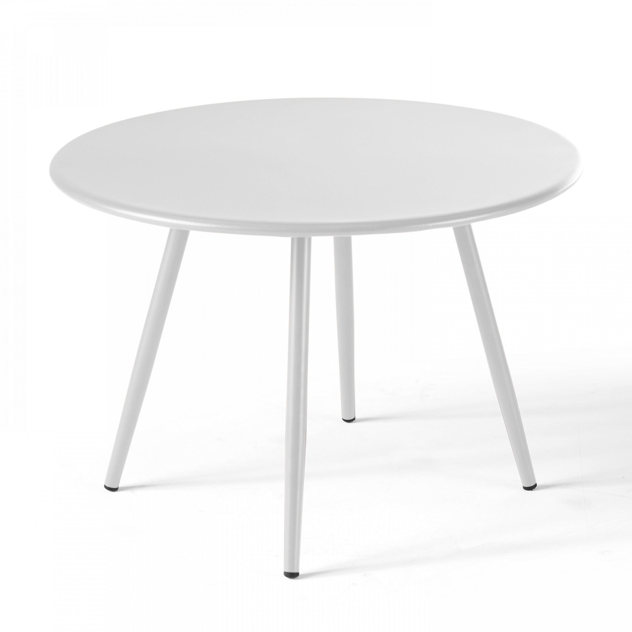 GARTEN-LOUNGETISCH, Weiß - Weiß, Metall (40/40/30cm) - Oviala