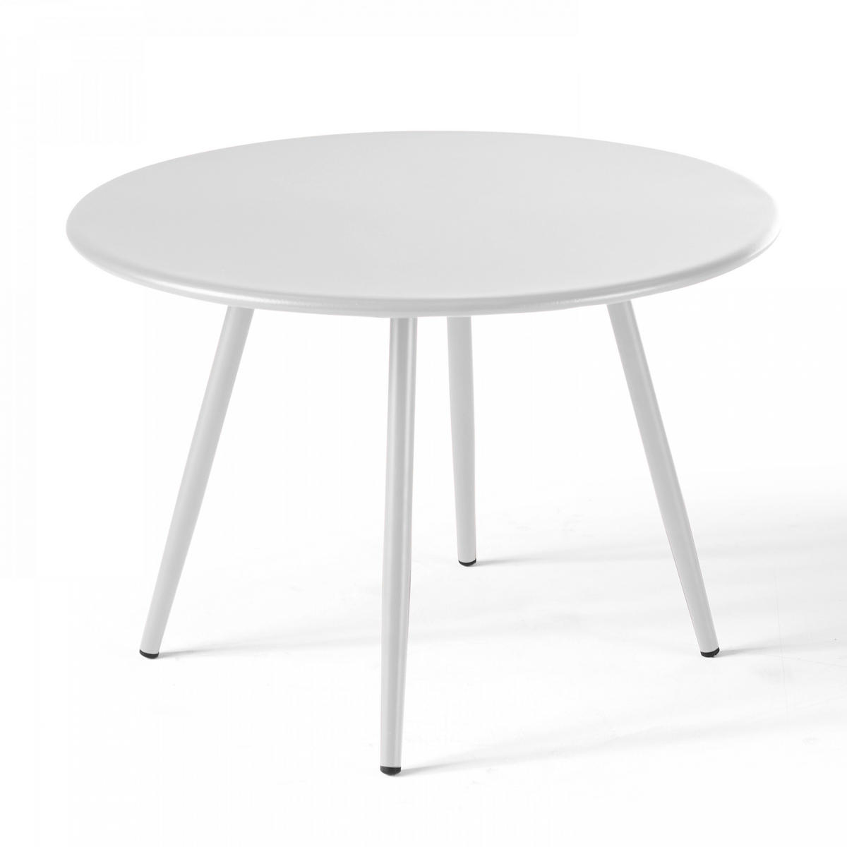 GARTEN-LOUNGETISCH, Weiß - Weiß, Metall (40/40/30cm) - Oviala