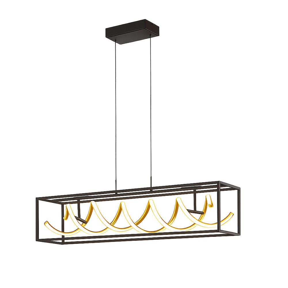 HÄNGELEUCHTE GIAN LED, 90 cm, dimmbar, höhenverstellbar - Schwarz, Metall (90/20/150cm)