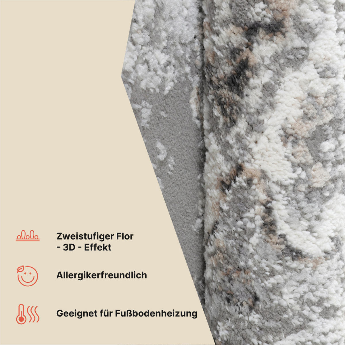 TEPPICH VALLEY Grau Rund 200/200 cm - Grau, Textil (200/200cm) - Tapiso