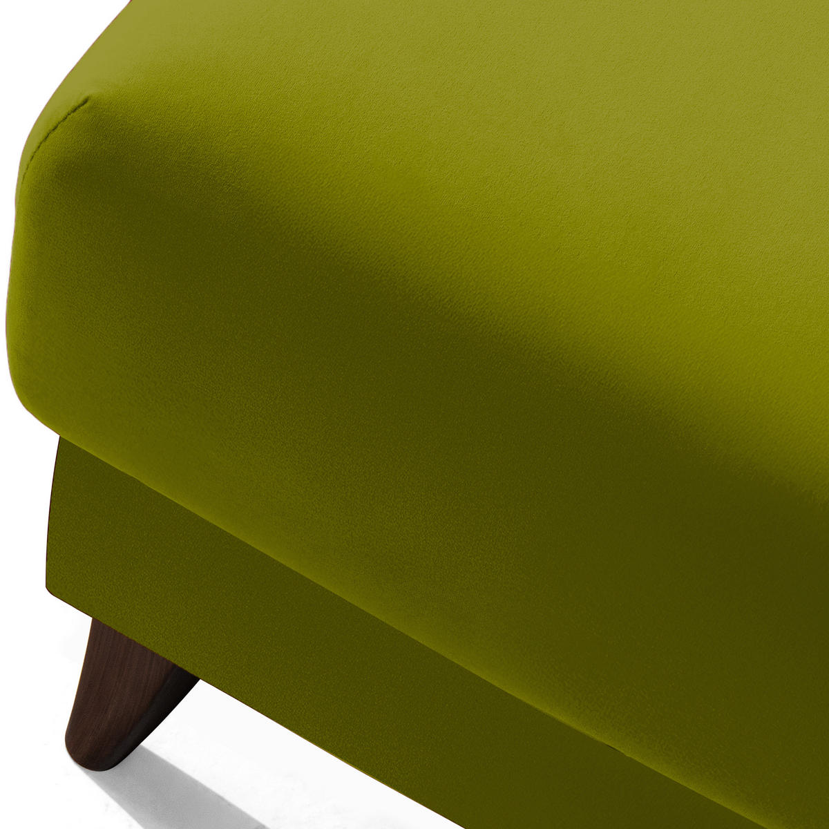 HOCKER GUSTAVO Velours, Olivgrün - Olivgrün, Holz/Holzwerkstoff (92/49/92cm) - KONSIMO®