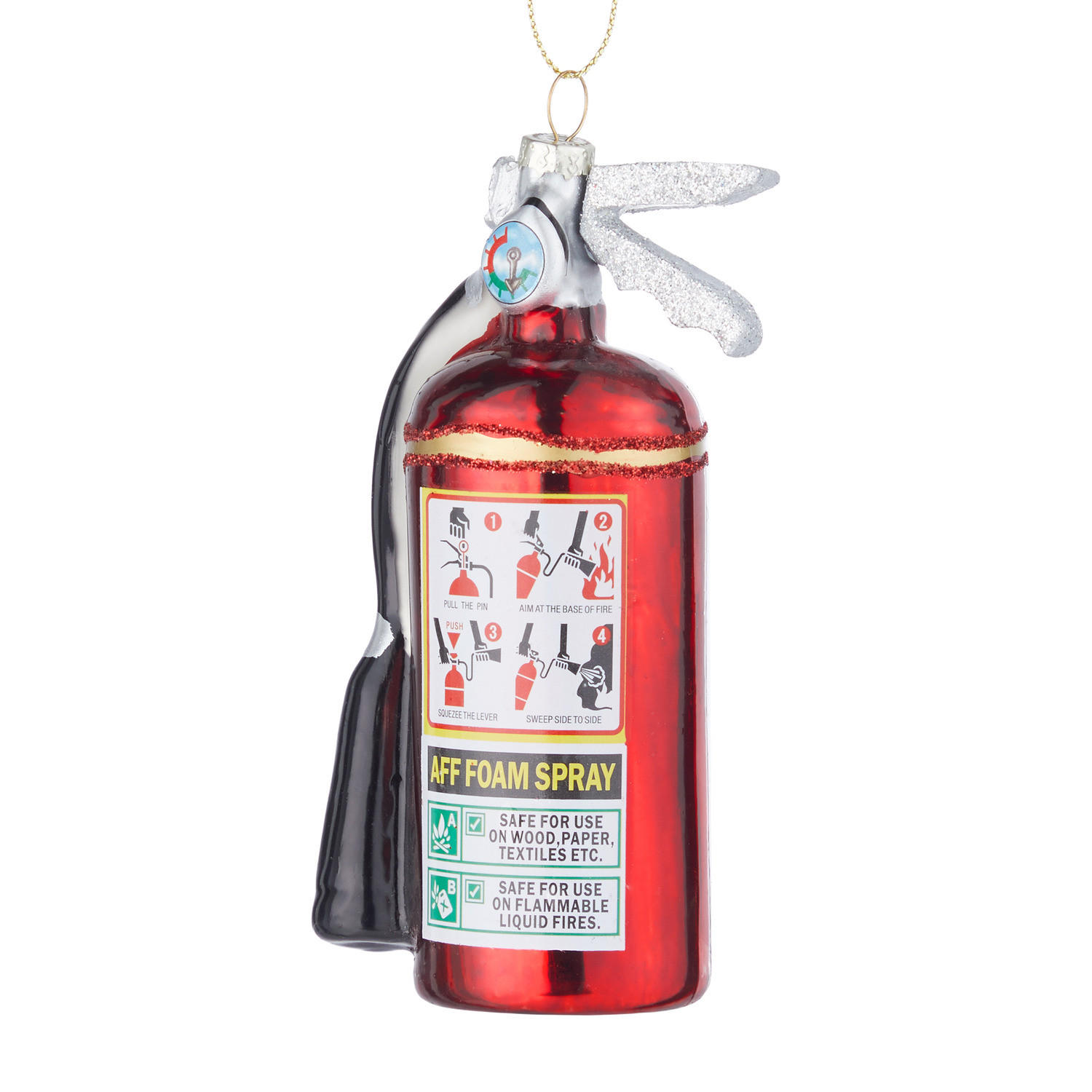 BAUMANHÄNGER HANG ON Feuerlöscher - Rot, Glas (4/12/5cm) - Butlers