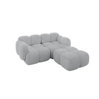 ECKSOFA modulares Sofa Rechts Miko-L1 214x205x75 Grau Cord - Anthrazit/Schwarz, Holzwerkstoff/Kunststoff (214/205cm) - ALTDECOR