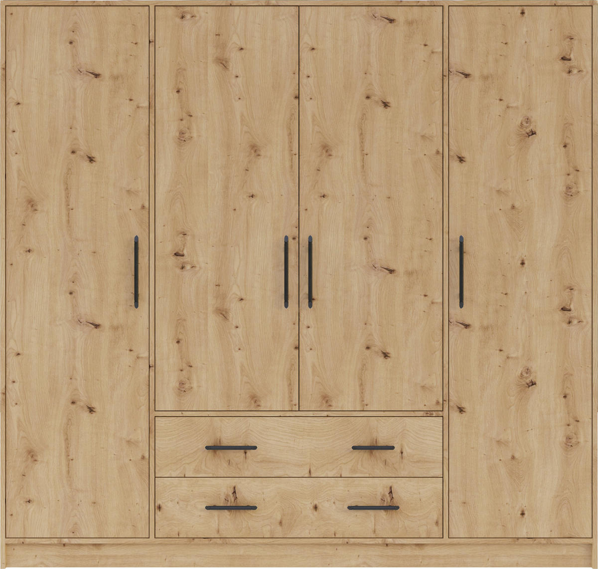DREHTÜRENSCHRANK VANO 200/190/56cm 4-türig Eiche Artisan - Eiche Artisan, Holzwerkstoff (200/190/56cm) - MASSENO