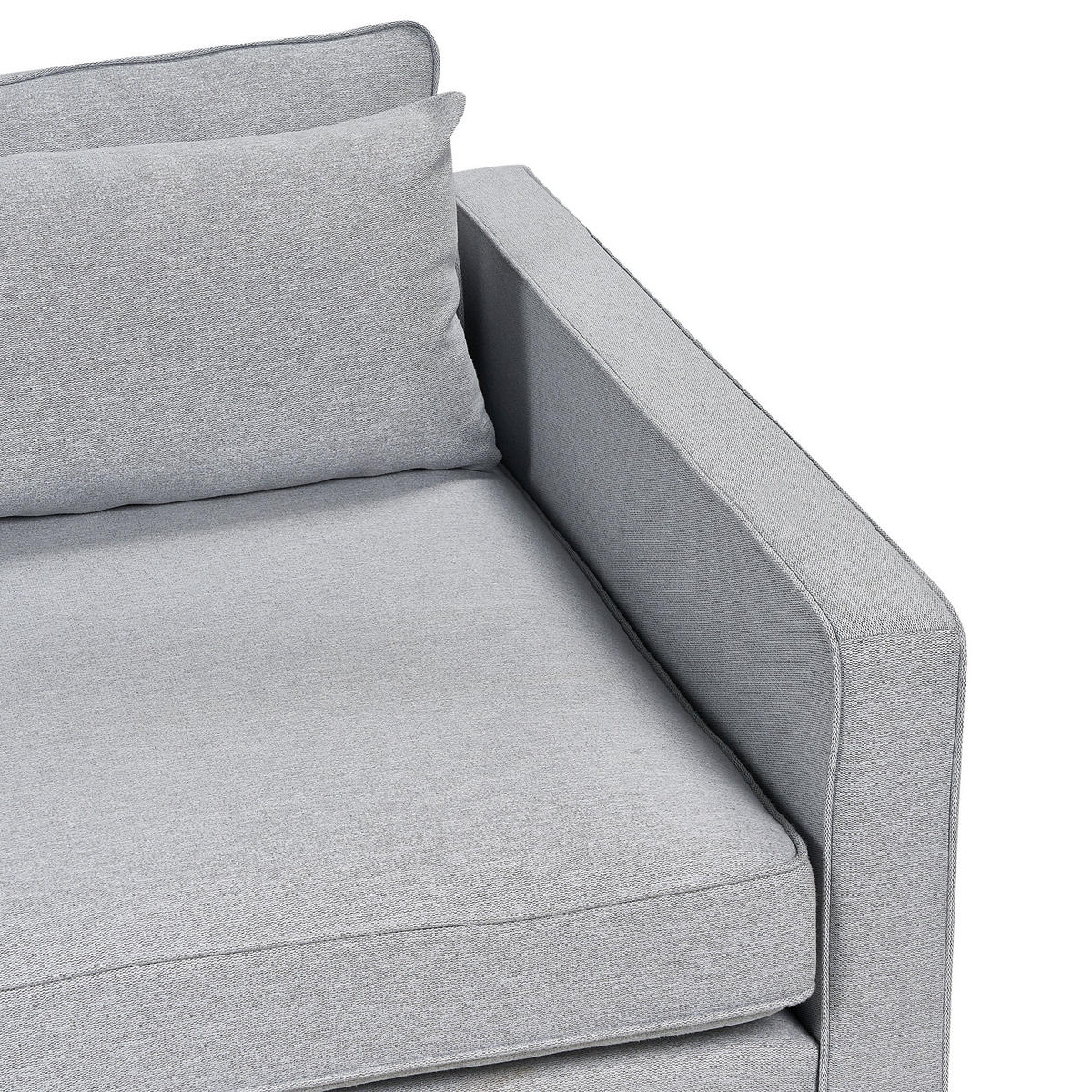 3-SITZER-SOFA grau Vinstra - Hellbraun/Grau, Textil (250/80/125cm) - Beliani