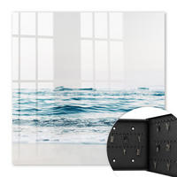 SCHLÜSSELBOX Schwarz 30x30 cm- Türöffnung nach rechts - Meeresfrieden - Blau, Metall (30/30/5cm) - TULUP