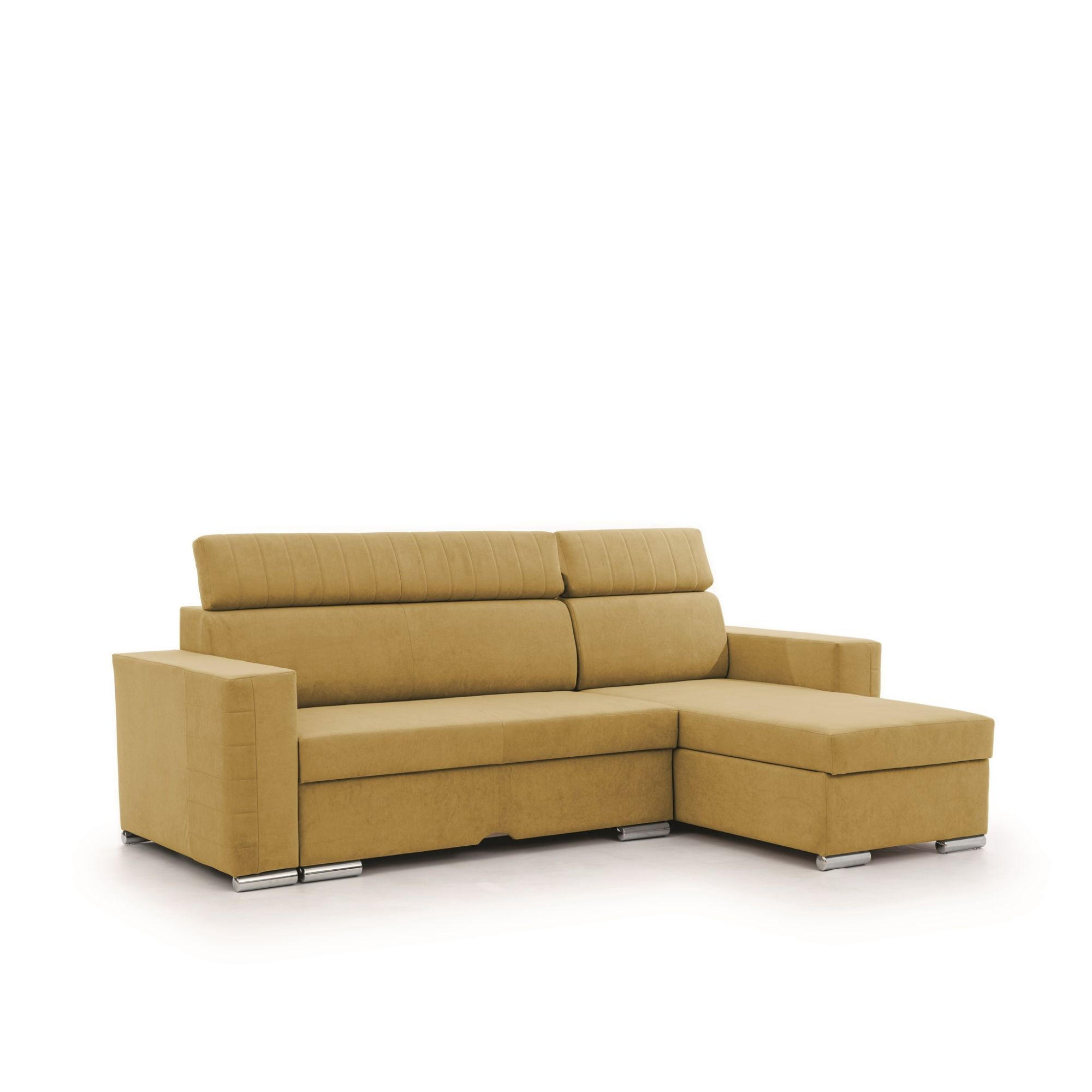 ECKSOFA Canton In Camelia - Gelb, Holzwerkstoff/Textil (260/173cm) - Fun Möbel