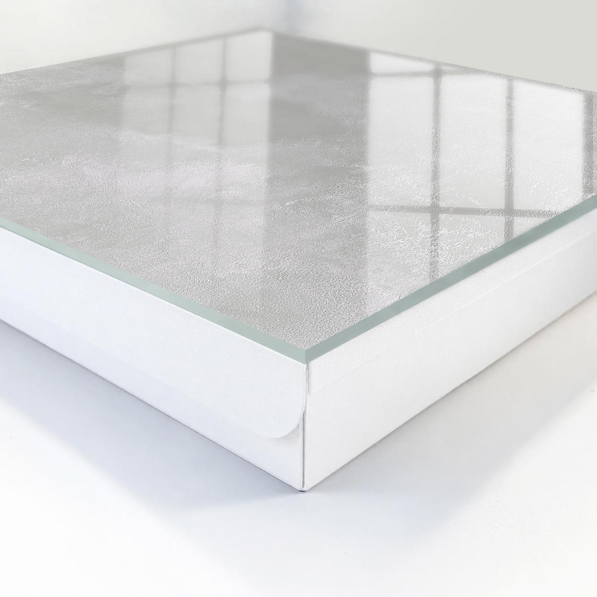 SCHLÜSSELBOX Weiß 30x30 cm – Türöffnung nach rechts - Graue Eleganz - Grau, Metall (30/30/5cm) - TULUP