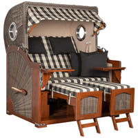 STRANDKORB XXL Düne Grande 2,5 Sitzer - Beige/Braun, Metall (142/170/95cm) - Mr. Deko