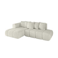 ECKSOFA Ottomane Links CLOUD-L-v1 289x180x40 Hellgrau Cord - Hellgrau, Holzwerkstoff/Kunststoff (180/289cm) - ALTDECOR