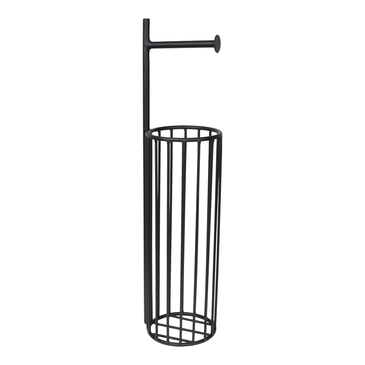 TOILETTENPAPIERHALTER Wiro Schwarz - Schwarz, Metall (14/60/14cm) - LOFT42