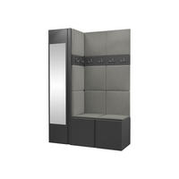GARDEROBEN-SET Orion X - Graphitfarben/Grau, Holzwerkstoff/Kunststoff (124/186/46cm) - MIRJAN24