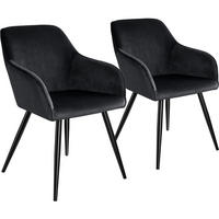 ESSZIMMERSTUHL 2er Set Marilyn 58 x 62 x 82 cm schwarz - Schwarz, Textil (58/82/62cm) - tectake