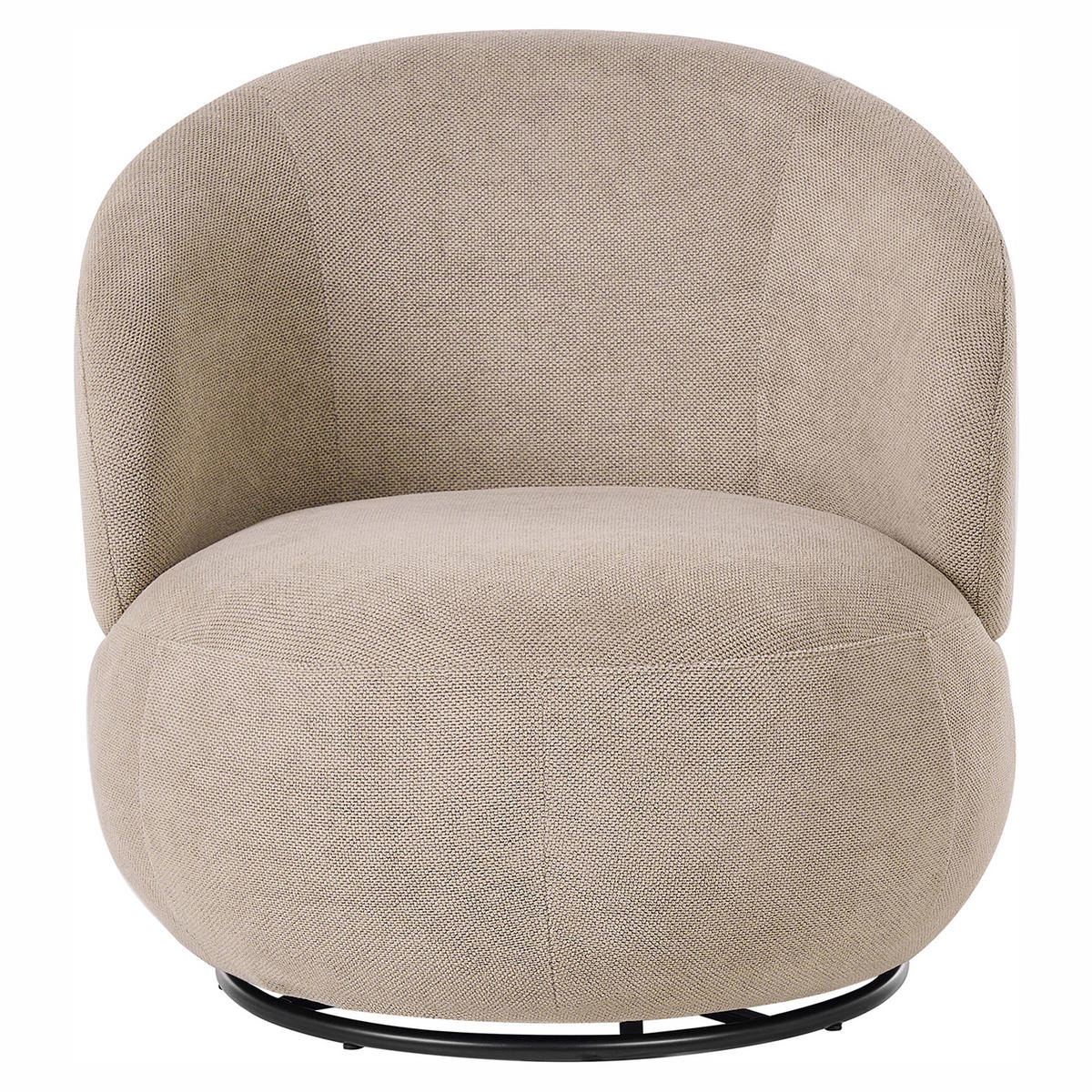 DREHSESSEL Taupe Vammala - Taupe, Textil/Metall (73/69/82cm) - Beliani