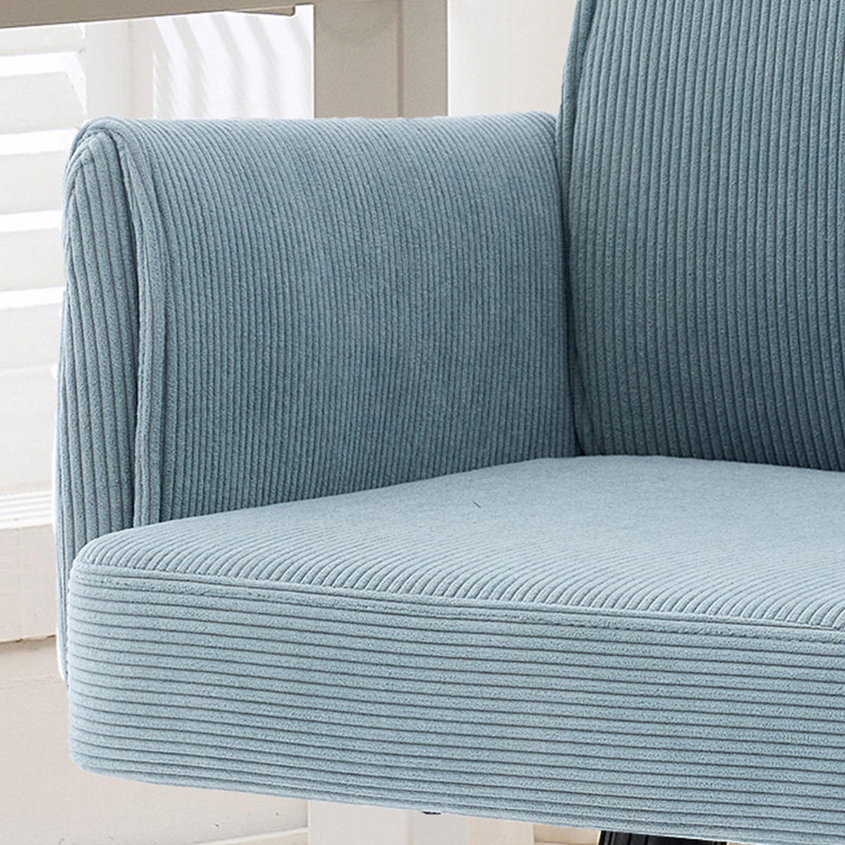 DREHSTUHL DE-41015 mit goldener Basis Blau - Blau, Metall (65/107/63cm) - ComfortXL