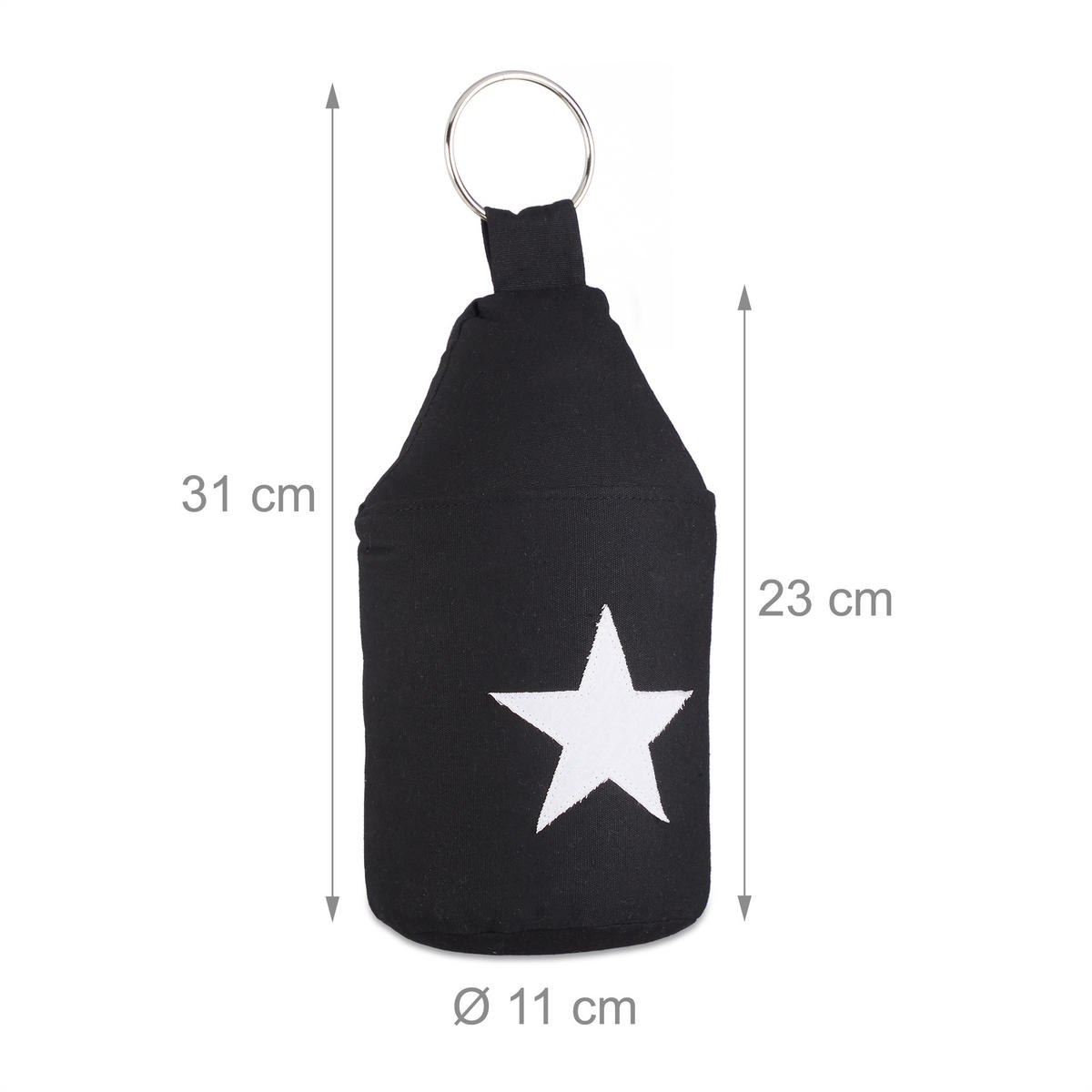 ZARÁŽKA Čierna s rukoväťou - čierna, kov/textil (11/11cm) - Relaxdays