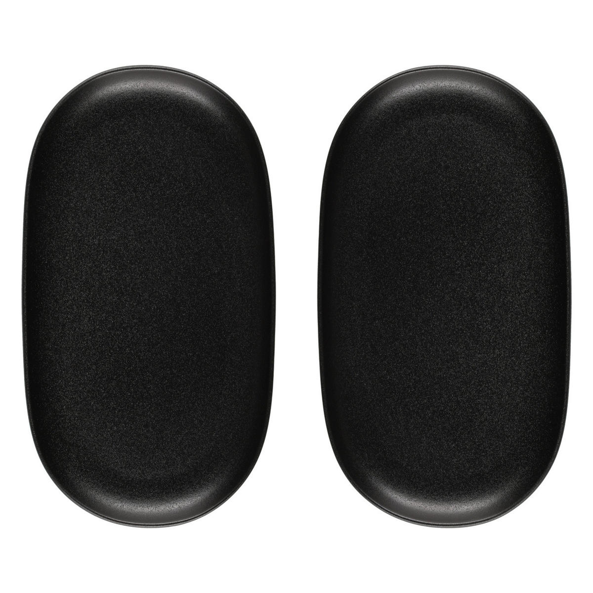 TELLER Robust 32,5 cm oval - Schwarz, Keramik (4cm)