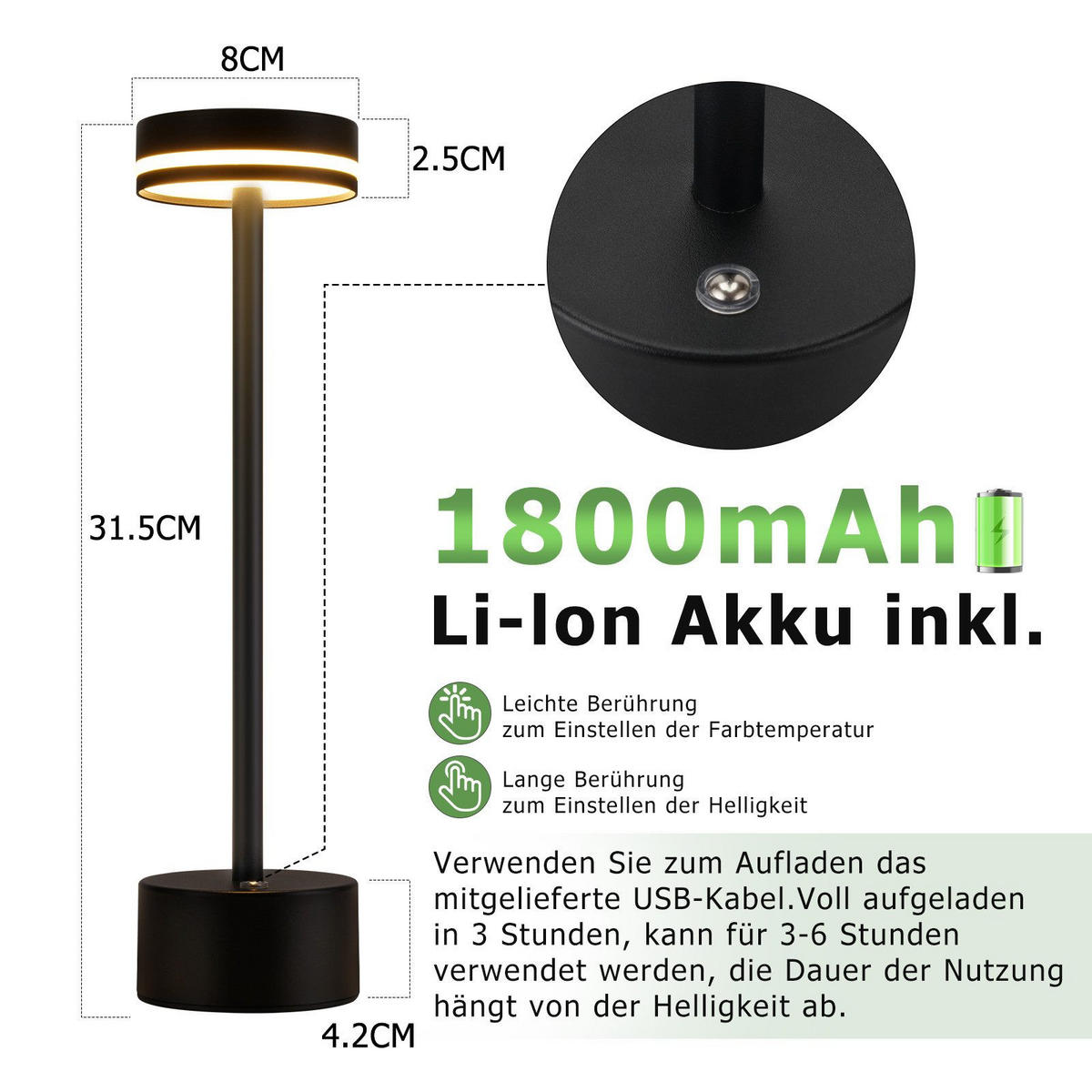 STOLNÍ lampa Abermann LED 8/8/31,5 cm (sada 2 ks) - zlatá, kov (8/8/31.5cm) - Nettlife