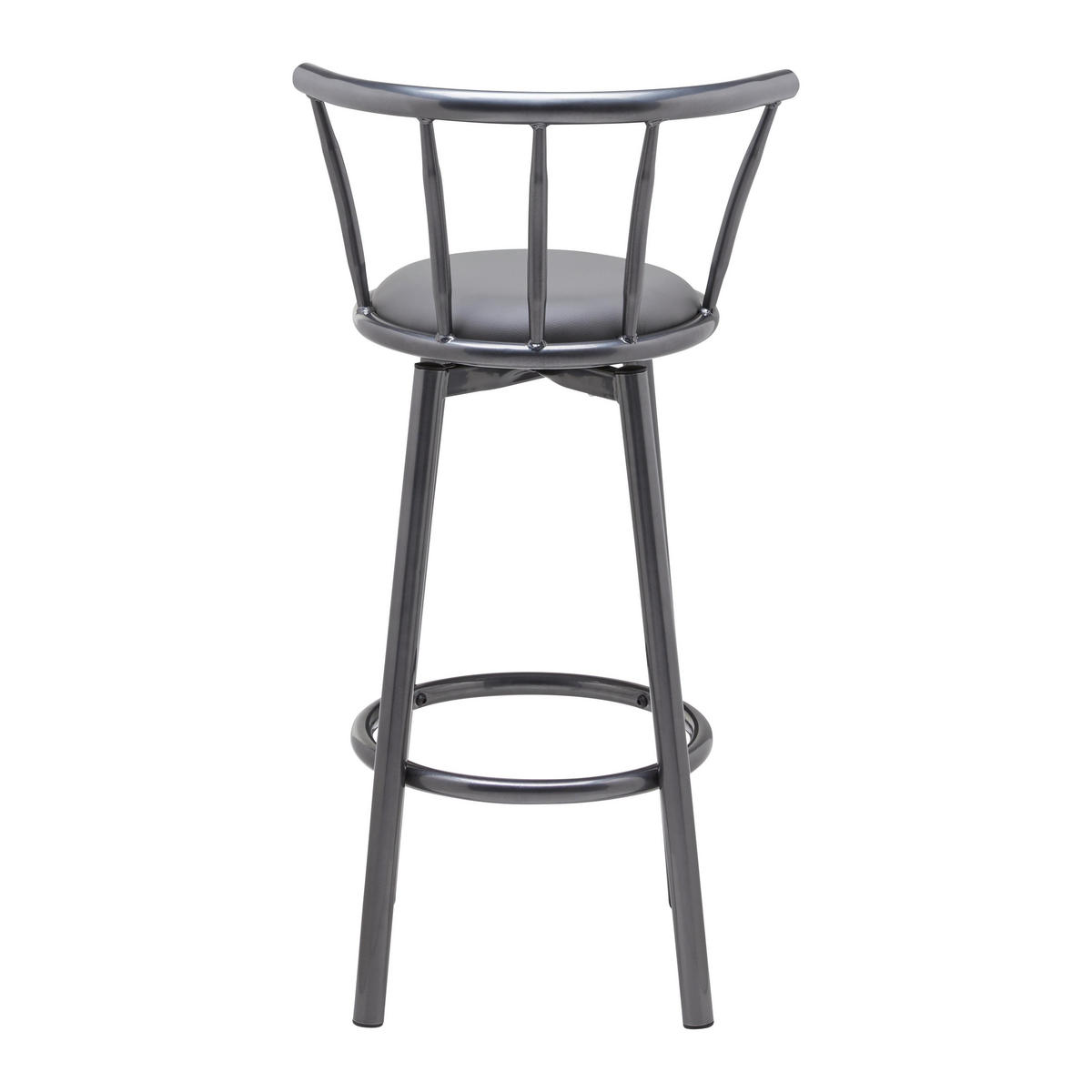 BARHOCKER-SET Fabio Grau Lederlook Gepolstert - Grau, Holz (43/96/52cm) - Bessagi Home