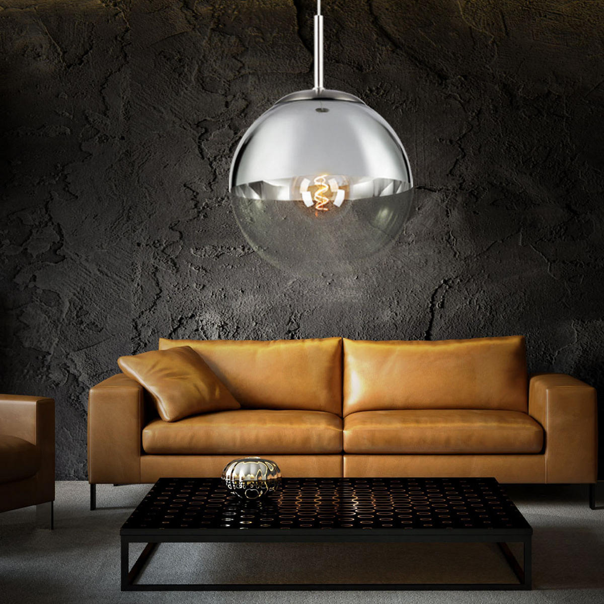 LED HÄNGELAMPE VARUS Silber Transparent - Silberfarben, Glas (30/30/120cm) - Globo Lighting