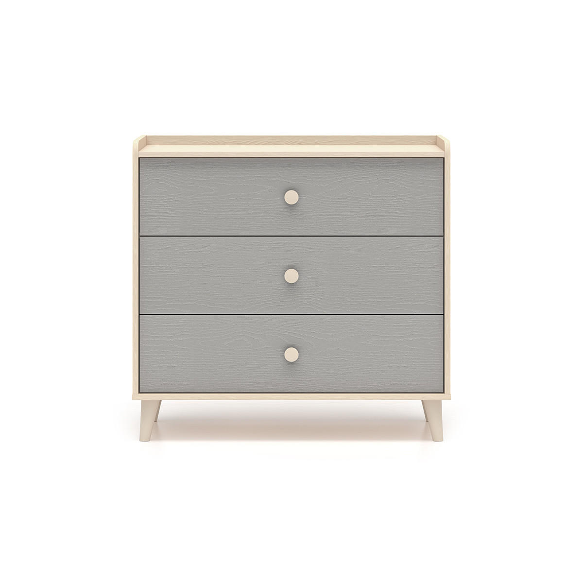 DĚTSKÁ KOMODA Alycia Béžová - Šedá - Efekt dřeva - šedá, dřevo (90/85/40cm) - Petits-meubles