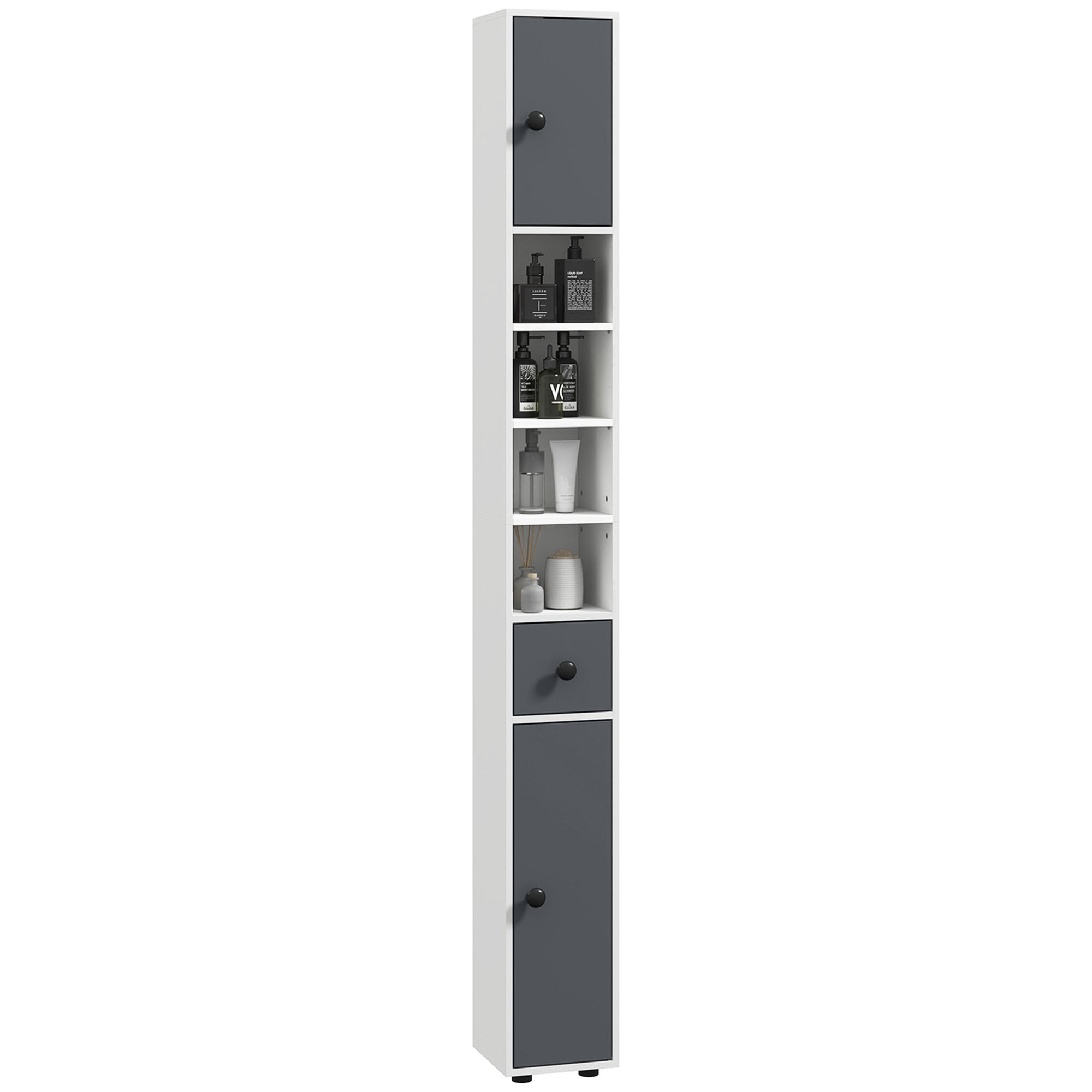 HOCHSCHRANK DE-12445 20/20/180 cm Grau - Grau, Holzwerkstoff (20/180/20cm) - ComfortXL
